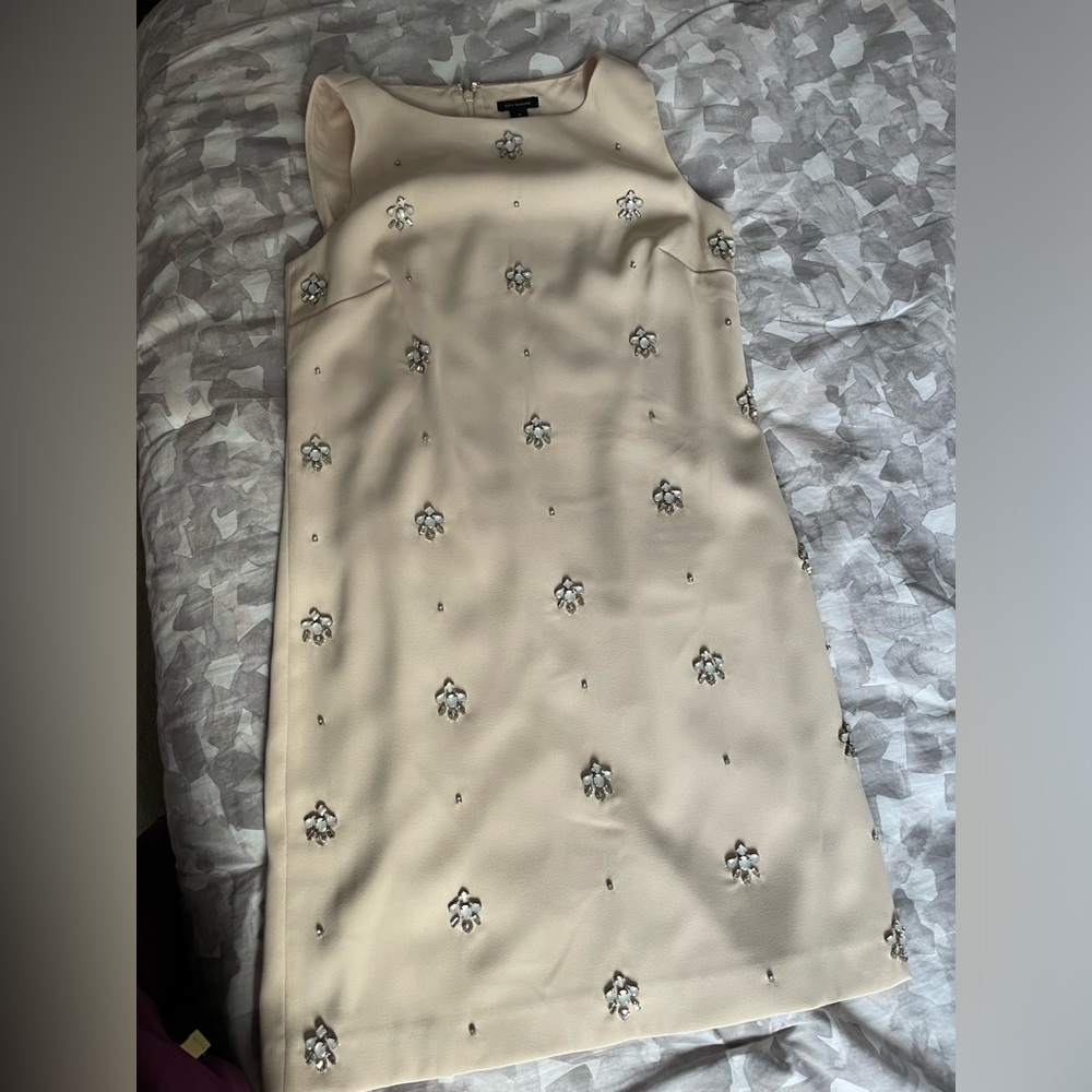 Ann Taylor Embellished Blush Dress -Size 0